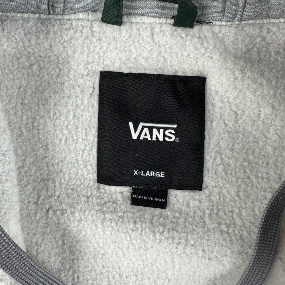 Vans Riley Men's XL Green Windbreaker Hooded Snap Button Coach Fleece Jacket - Picture 4 of 11